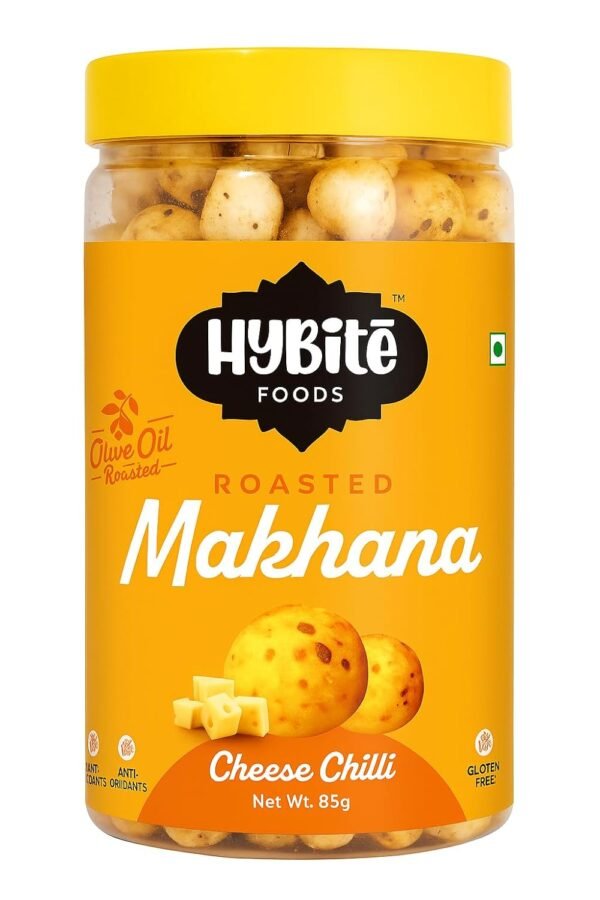 Hybite Foods Roasted Cheese Chili Makhana 85g Jar