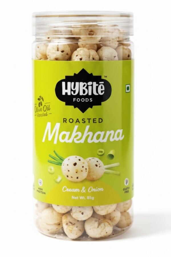 Hybite Foods Roasted Cream & Onion Makhana 85g Jar