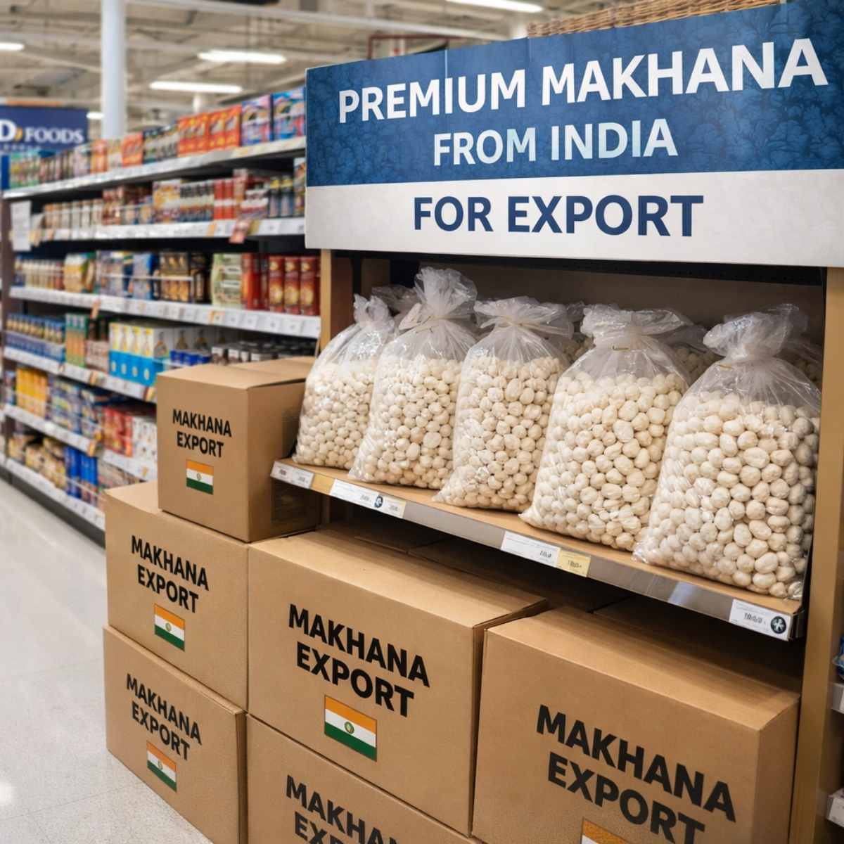 Makhana export to retail chains & wholesalers