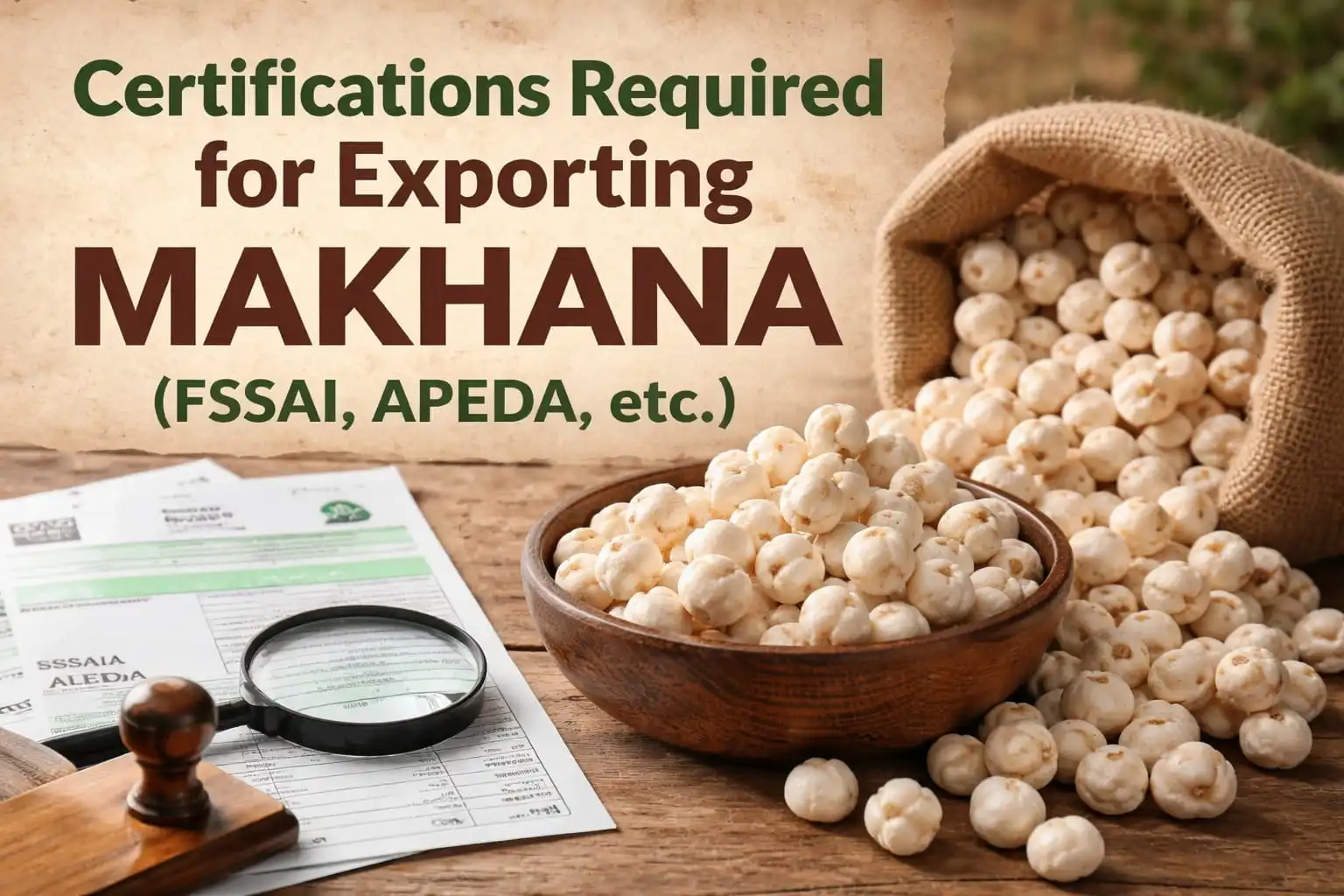Certifications Required for Exporting Makhana (FSSAI, APEDA, etc.)