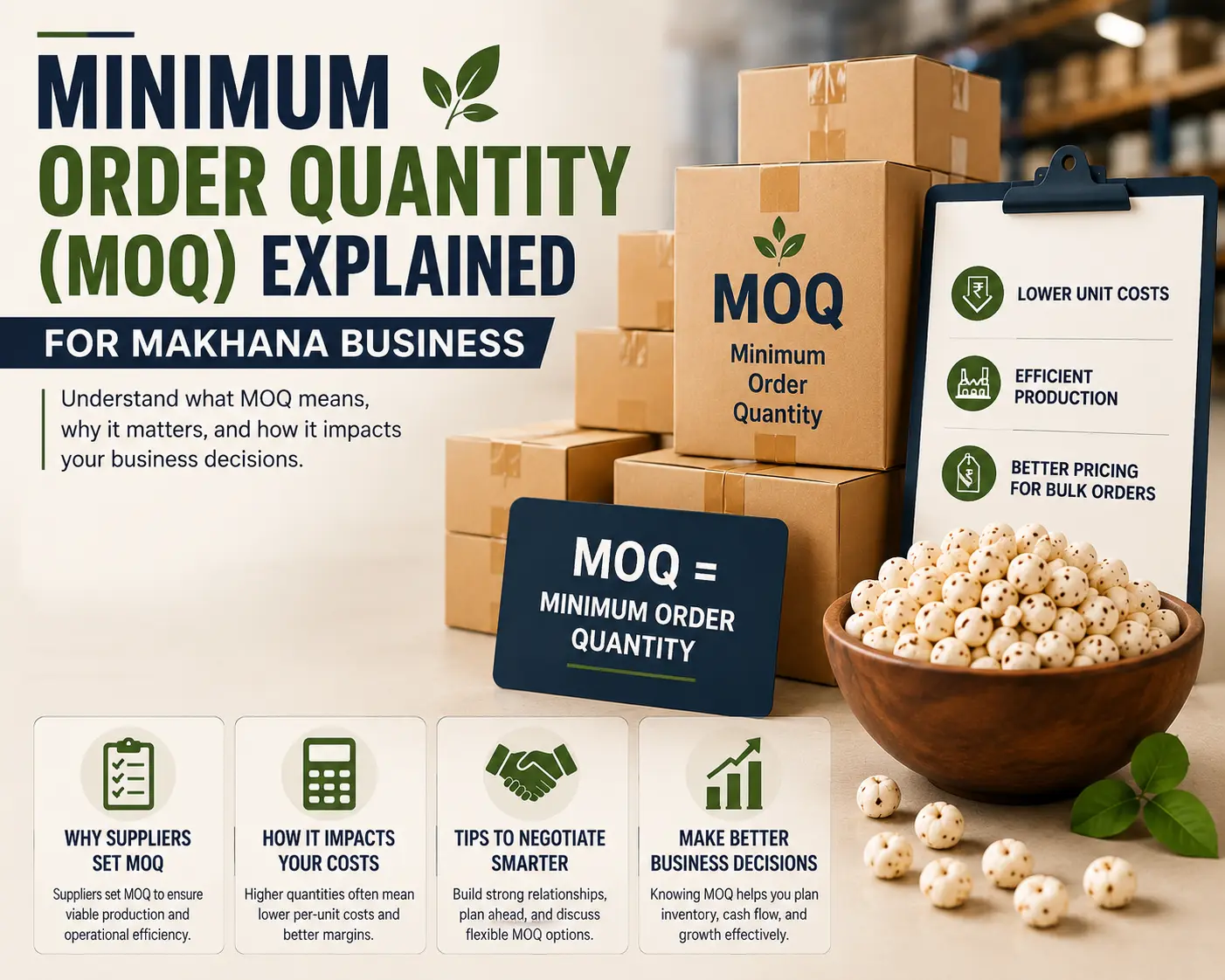Minimum Order Quantity (MOQ) in Makhana Business